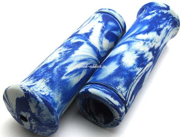 Nice!Motorcycle JACK HAMMER MARBLE GRIP�ʥʥ����⡼�����������른��å��ϥޡ��ޡ��֥륰��åס�BLUE & WHITE �ߥ�С���