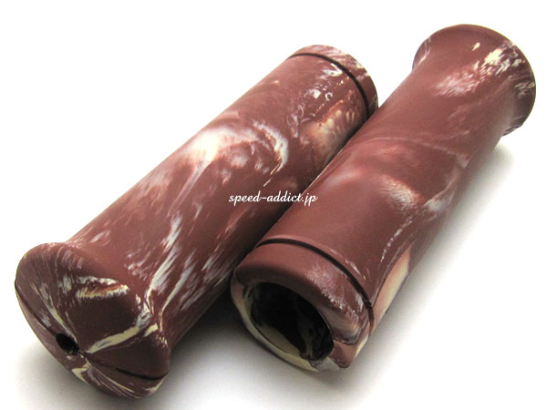 Nice!Motorcycle JACK HAMMER MARBLE GRIP�ʥʥ����⡼�����������른��å��ϥޡ��ޡ��֥륰��åס�BROWN & WHITE ������С���