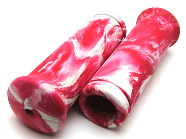 Nice!Motorcycle JACK HAMMER MARBLE GRIP�ʥʥ����⡼�����������른��å��ϥޡ��ޡ��֥륰��åס�RED & WHITE ������С���
