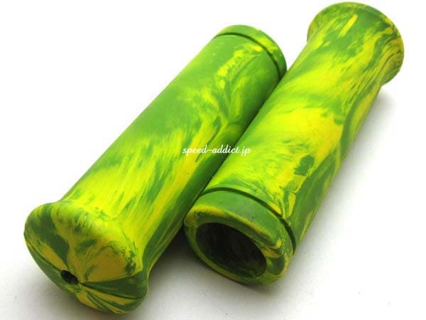 Nice!Motorcycle JACK HAMMER MARBLE GRIP�ʥʥ����⡼�����������른��å��ϥޡ��ޡ��֥륰��åס�GREEN & YELLOW ������С���