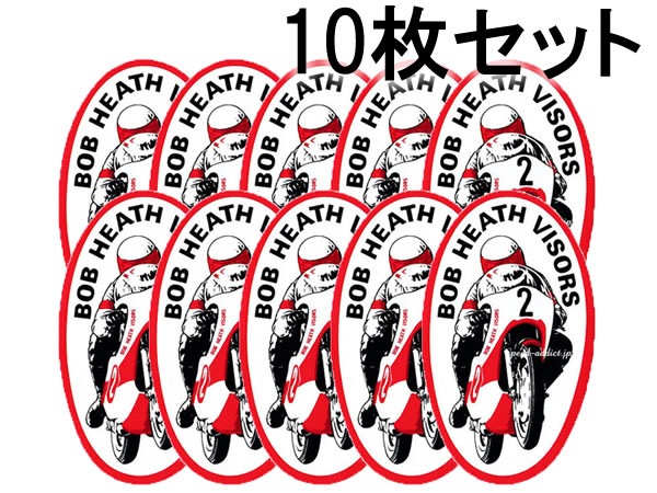 �ڥ��åȤ�5��̵����10�祻�å� BOB HEATH VISORS Sticker�ʥܥ֥ҡ����Х��������ƥå�����85mm��50mm