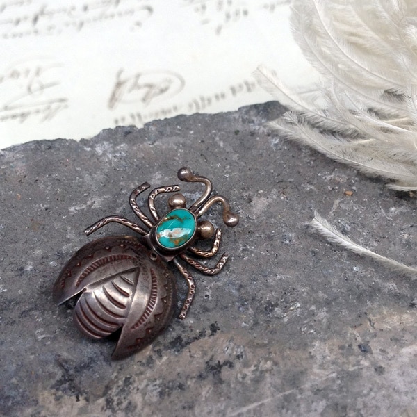  Turquoise Silver Bug Broochʥ С Х֥