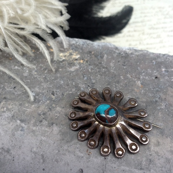 Bisbee Turquoise Silver Brooch�ʥӥ��ӡ����������� ����С��֥�������