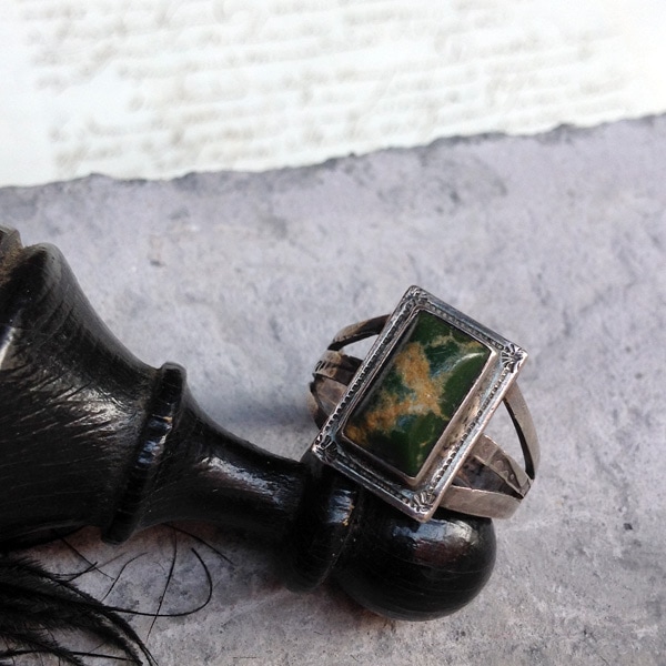 Split Shank Green Turquoise Ring (���ץ�åȥ���� ��󥰡�