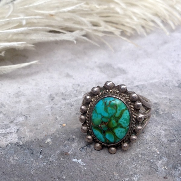 Turquoise Split Shank Silver Ring�ʥ��������� ���ץ�åȥ���� ����С���󥰡�