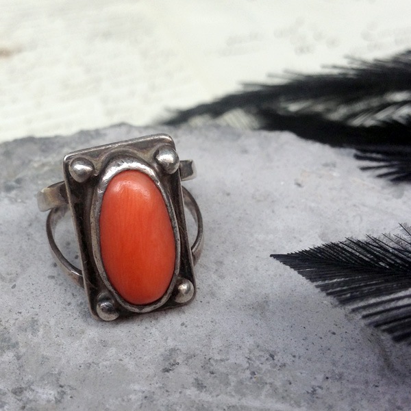 Coral Split Shank Silver Ring�ʥ������ ���ץ�åȥ���� ����С���󥰡�