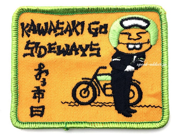 70's VINTAGE KAWASAKI GO SIDEWAYS WAPPEN��70s�ӥ�ơ������掠����åڥ��