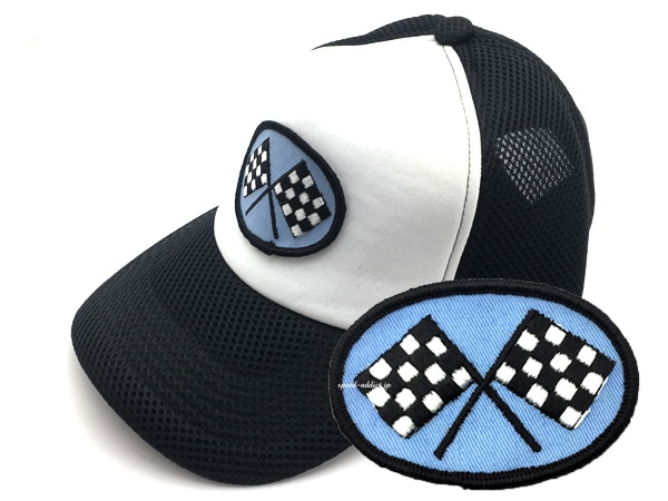 MESH CAP CHECKER FLAGS�ʥ�å��奭��åץ����å����ե�å���BLUE