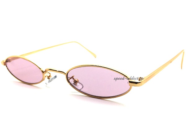 METAL NARROW OVAL SUNGLASS�ʥ᥿��ʥ��������Х륵�󥰥饹��GOLD �� PINK