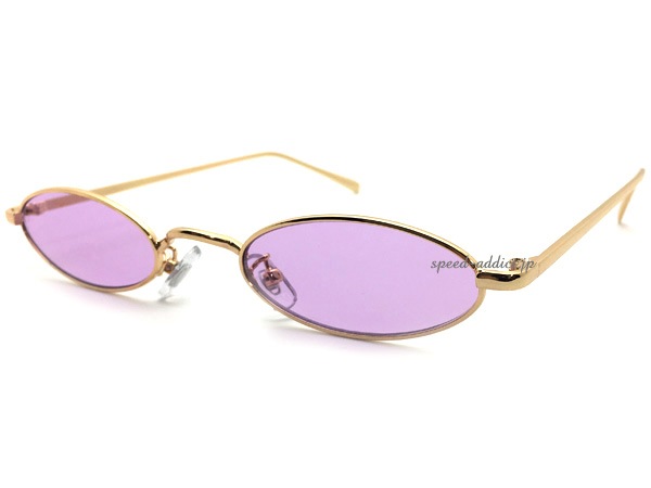METAL NARROW OVAL SUNGLASS�ʥ᥿��ʥ��������Х륵�󥰥饹��GOLD �� PURPLE