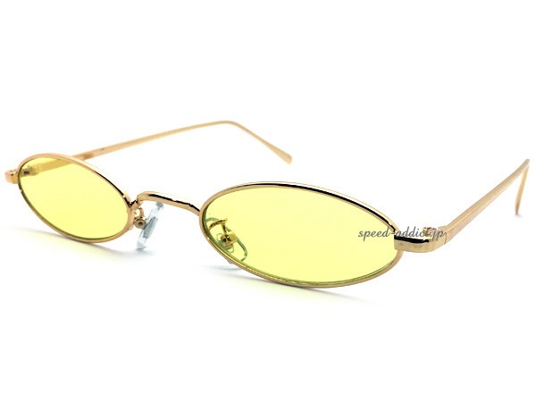 METAL NARROW OVAL SUNGLASSʥ᥿ʥХ륵󥰥饹GOLD  YELLOW