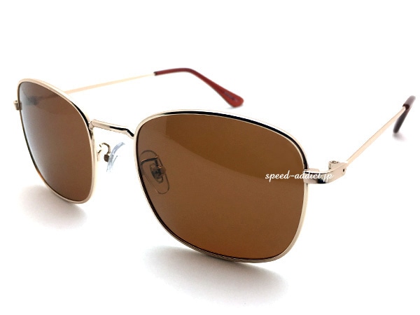 POLARIZED METAL SQUARE SUNGLASS���и��᥿�륹���������󥰥饹�˱�ä�GOLD �� �и�BROWN