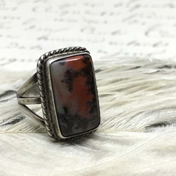 Vintage Silver��Petrified Wood Ring�ʥ���С��ߥڥȥ�ե����ɥ��åɥ�󥰡�