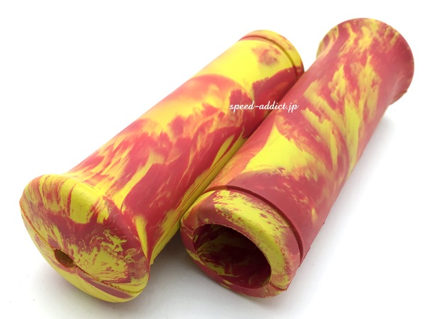 Nice!Motorcycle JACK HAMMER MARBLE GRIP�ʥʥ����⡼�����������른��å��ϥޡ��ޡ��֥륰��åס�RED & YELLOW �ߥ�С���