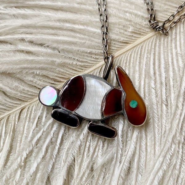 Inlay Rabbit Fob Necklace�ʥ���쥤��ӥå� �ե��֥ͥå��쥹��