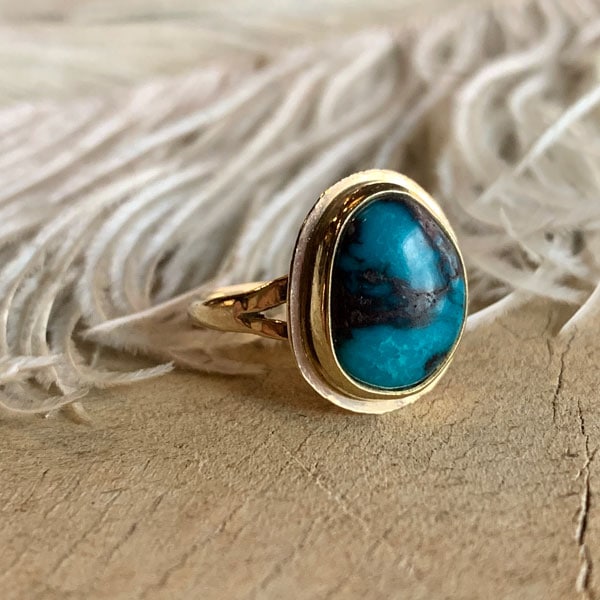  Bisbee Turquoise 14KYG Ring�ʥӥ��ӡ����������� 14K��̵����󥰡�