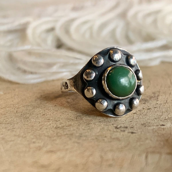 Green Turquoise Silver Ring（グリーンターコイズ シルバーリング