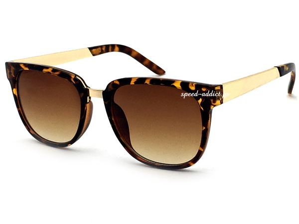 METAL COMBI SQUARE SUNGLASS�ʥ᥿�륳��ӥ����������󥰥饹�ˤ٤ù�/GOLD �� BROWN HALF