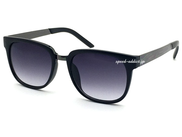 METAL COMBI SQUARE SUNGLASS�ʥ᥿�륳��ӥ����������󥰥饹�˱�ä�BLACK/GUNMETAL �� SMOKE HALF