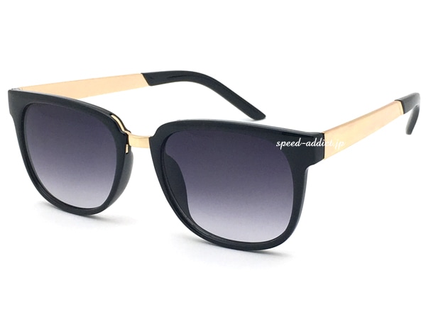 METAL COMBI SQUARE SUNGLASS�ʥ᥿�륳��ӥ����������󥰥饹��BLACK/GOLD �� SMOKE HALF