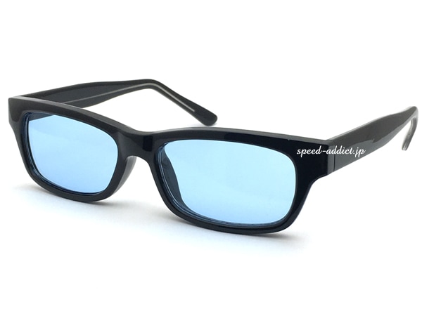 ����SQUARE SUNGLASS�ʶ��������������󥰥饹��BLACK �� LIGHT BLUE