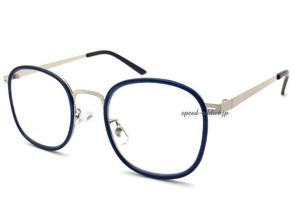 METAL SQUARE SUNGLASS�ʥ᥿�륹���������󥰥饹��NAVY/SILVER �� CLEAR