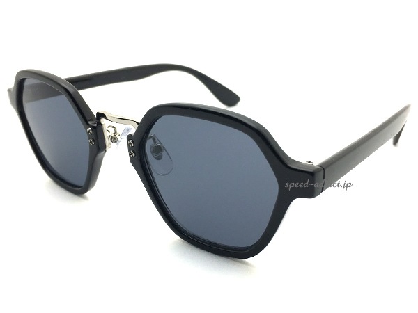 METAL BRIDGE HEXAGON SUNGLASS�ʥ᥿��֥�å��إ������󥵥󥰥饹��BLACK �� SMOKE