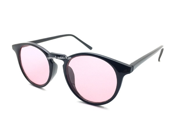 FLAT LENS BOSTON SUNGLASS�ʥե�åȥ�󥺥ܥ��ȥ󥵥󥰥饹��BLACK �� LIGHT PINK
