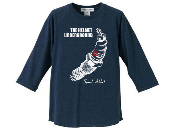 THE HELMET UNDERGROUND Raglan 3/4 Sleeves T-shirt�ʥإ��åȥ���������饦��ɥ饰���3/4���꡼��T����ġ�NAVY