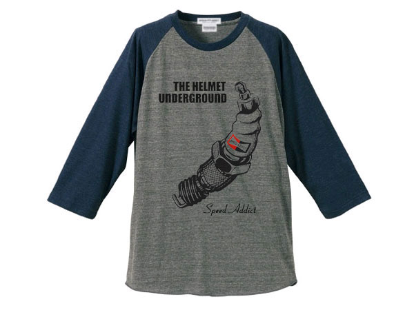 THE HELMET UNDERGROUND Raglan 3/4 Sleeves T-shirt�ʥإ��åȥ���������饦��ɥ饰���3/4���꡼��T����ġ�GRAY �� NAVY