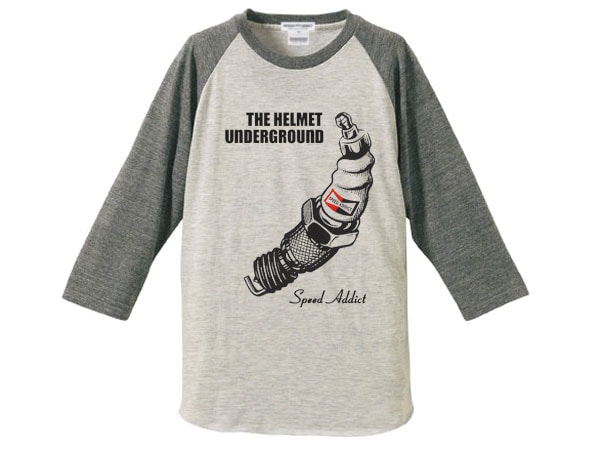 THE HELMET UNDERGROUND Raglan 3/4 Sleeves T-shirtʥإåȥ饦ɥ饰3/4꡼TġOATMEAL  GRAY