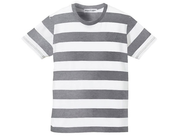 PRISONER BORDER T-shirtʥץꥺʡܡTġGRAY  WHITE