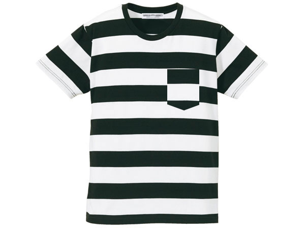 PRISONER BORDER POCKET T-shirt�ʥץꥺ�ʡ��ܡ������ݥ��å�T����ġ�BLACK �� WHITE 