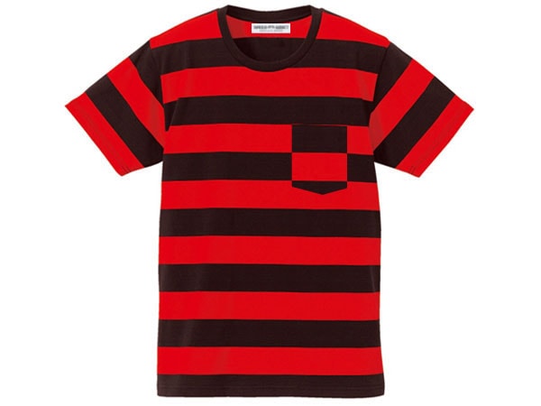 PRISONER BORDER POCKET T-shirt�ʥץꥺ�ʡ��ܡ������ݥ��å�T����ġ�BLACK �� RED