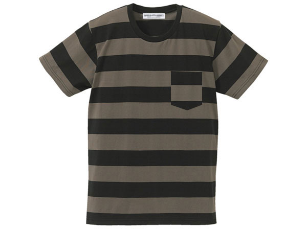 PRISONER BORDER POCKET T-shirt�ʥץꥺ�ʡ��ܡ������ݥ��å�T����ġ�BLACK �� CHARCOAL