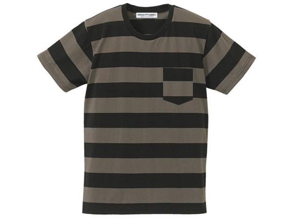 PRISONER BORDER POCKET T-shirt�ʥץꥺ�ʡ��ܡ������ݥ��å�T����ġ�BLACK �� CHARCOAL