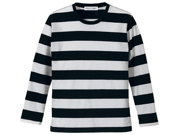 PRISONER BORDER L/S T-shirt�ʥץꥺ�ʡ��ܡ��������󥰥��꡼��T����ġ�BLACK �� WHITE 