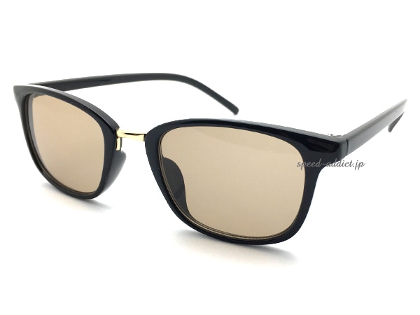 METAL COMBI SQUARE WELLINGTON SUNGLASS�ʥ᥿�륳��ӥ��������������ȥ󥵥󥰥饹��BLACK/GOLD �� LIGHT BROWN