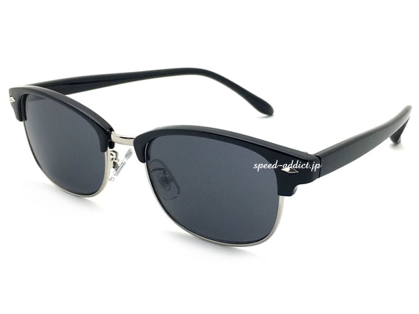 NARROW SIRMONT BROW SUNGLASS�ʥʥ����������ȥ֥������󥰥饹��BLACK/SILVER �� SMOKE
