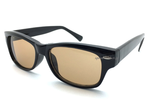60's OLD SQUARE WELLINGTON SUNGLASS��60s������ɥ��������������ȥ󥵥󥰥饹��BLACK �� LIGHT BROWN