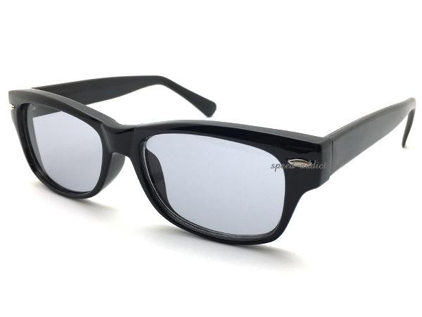 60's OLD SQUARE WELLINGTON SUNGLASS��60s������ɥ��������������ȥ󥵥󥰥饹��BLACK �� LIGHT SMOKE