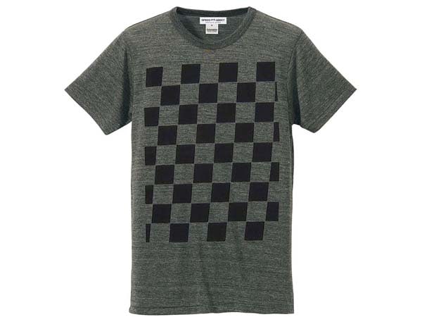 5��CHECKER �����ץ��� T-shirt��5������å��������ץ���T����ġ�CHARCOAL �� BLACK