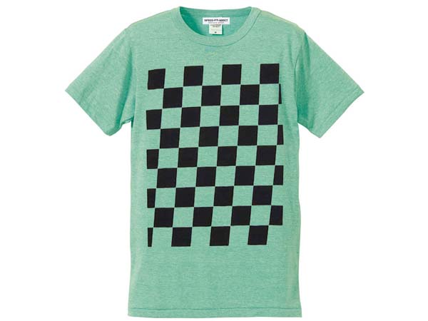 5��CHECKER �����ץ��� T-shirt��5������å��������ץ���T����ġ�GREEN �� BLACK