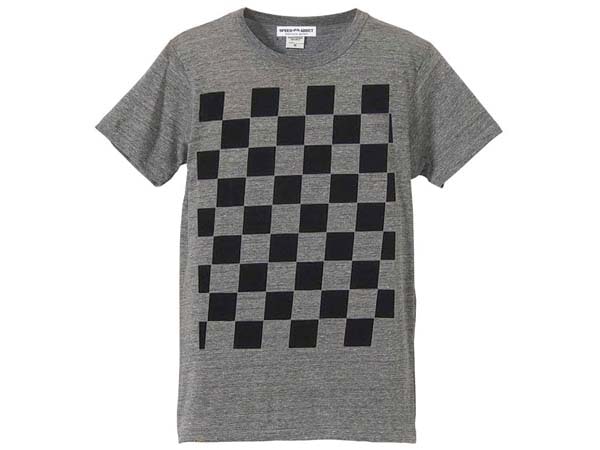 5��CHECKER �����ץ��� T-shirt��5������å��������ץ���T����ġ�GRAY �� BLACK