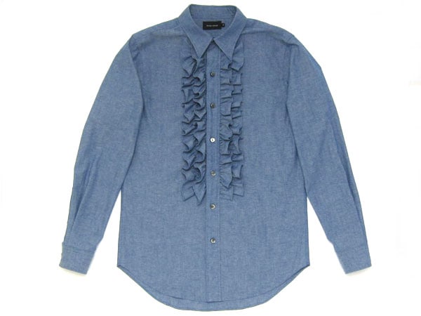 ��SALE�ۡ�40%OFF��CHAMBRAY FRILL SHIRT�ʥ����֥졼�ե�륷��ġ�BLUE