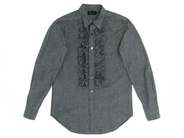 ��SALE�ۡ�40%OFF��CHAMBRAY FRILL SHIRT�ʥ����֥졼�ե�륷��ġ�BLACK
