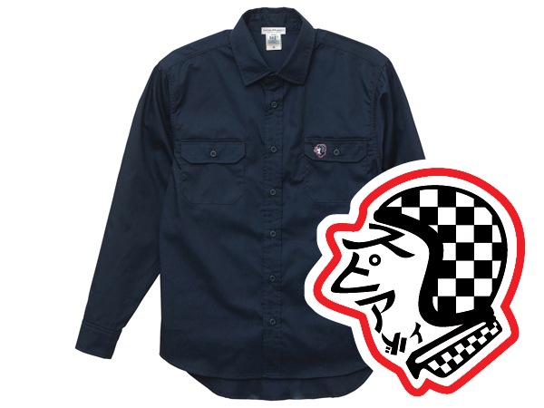 WORK SHIRT SPEED ADDICT TRADE MARK�ʥ������ĥ��ԡ��ɥ��ǥ����ȥȥ졼�ɥޡ�����NAVY