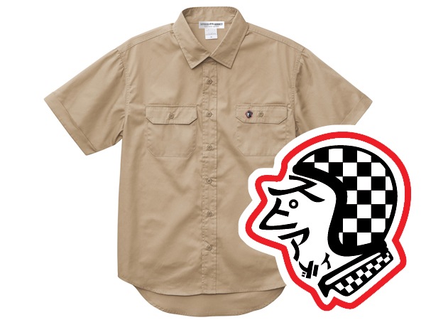 WORK SHIRT S/S SPEED ADDICT TRADE MARK POCKET�ʥ�������Ⱦµ���ԡ��ɥ��ǥ����ȥȥ졼�ɥޡ�����BEIGE