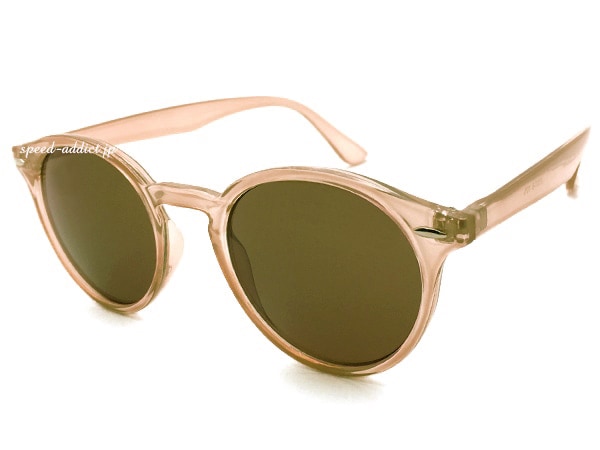 CLASSIC ROUND BOSTON SUNGLASS�ʥ��饷�å��饦��ɥܥ��ȥ󥵥󥰥饹�� CLEAR BEIGE �� BROWN