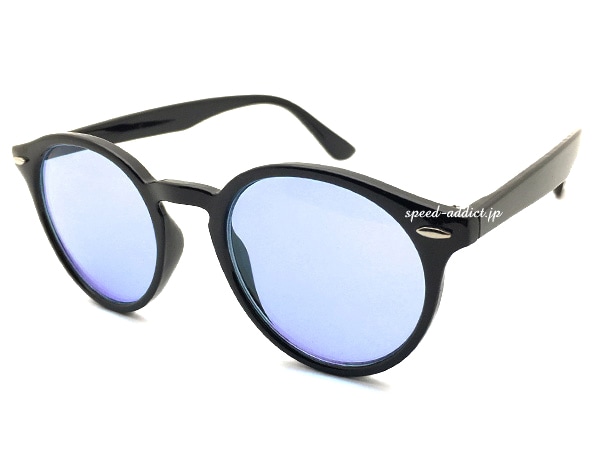 CLASSIC ROUND BOSTON SUNGLASS�ʥ��饷�å��饦��ɥܥ��ȥ󥵥󥰥饹��BLACK �� LIGHT BLUE